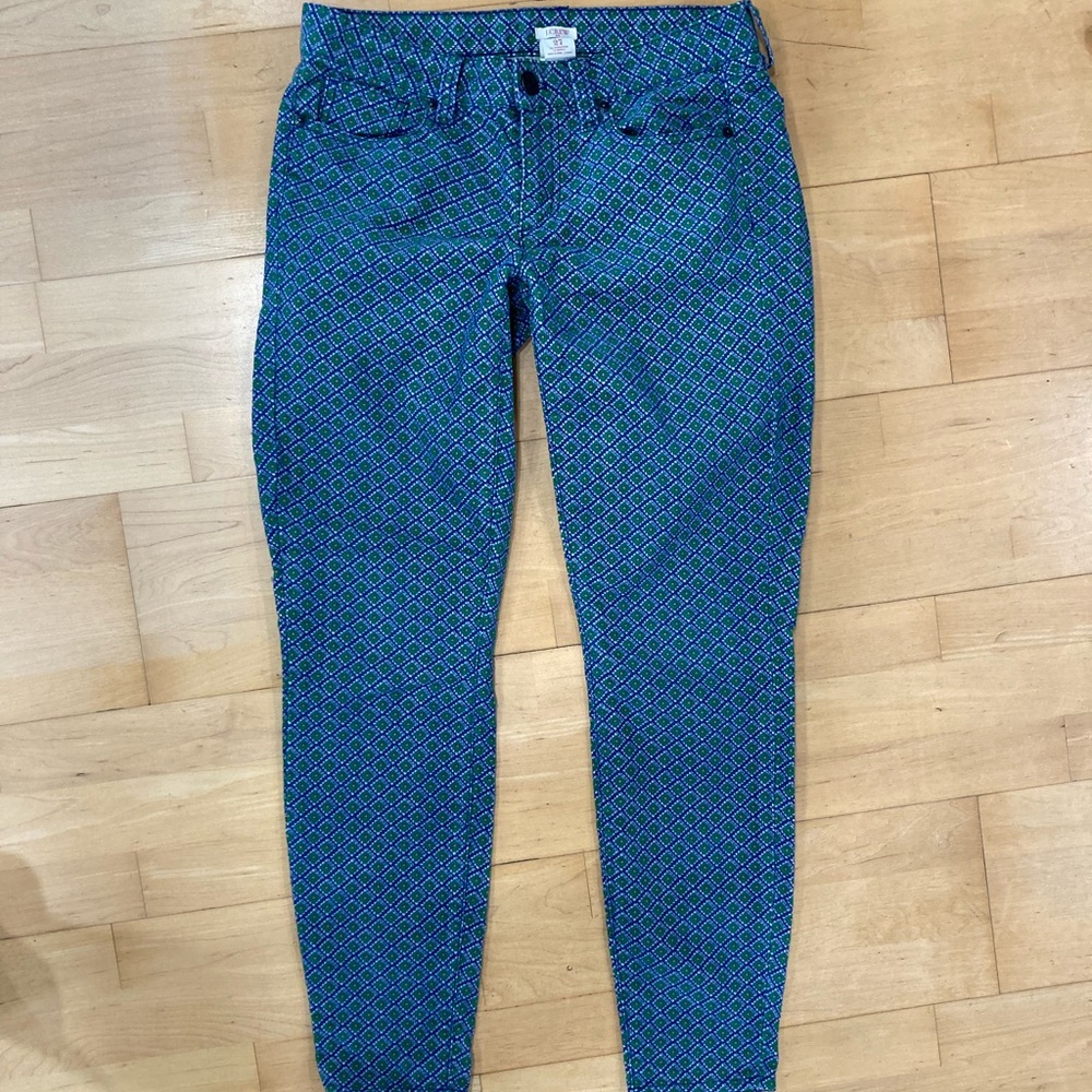 J crew toothpick cords jeans geometric mod green ska 27 pants crop punk